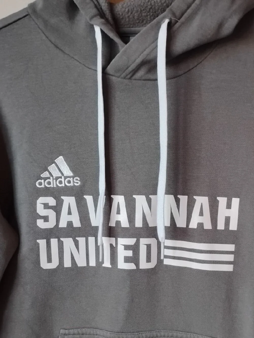 adidas Gray Savannah United Pullover Hoodie